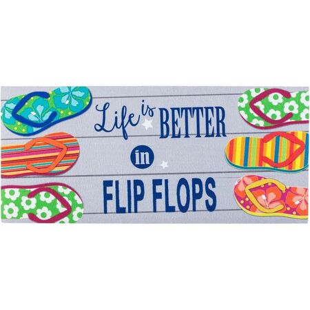 Evergreen Life is Better in Flip Flops Sassafras Switch Mat - 22 x 1 x 10 Inches
