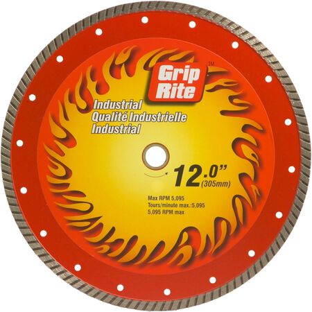 Grip-Rite Grip-Rite 12-Inch Industrial Turbo Rim Diamond Blade