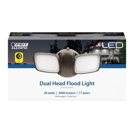 Feit LED Dusk to Dawn Hardwired LED Bronze Security Floodlight