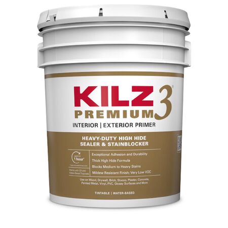 KILZ Premium White Flat Water-Based Stain Blocking Primer 5 gal
