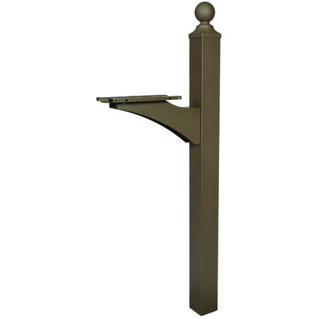 Gibraltar Mailboxes Landover 56.4 in. Powder Coated Bronze Aluminum/Steel Mailbox Post