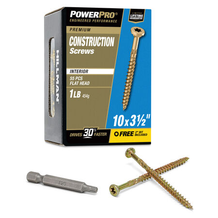 Power Pro Premium Interior Construction Screws (#10 x 3-1/2 in.) - 55 pc