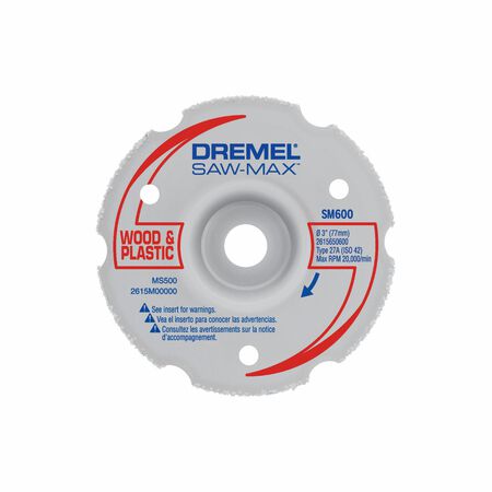 Dremel Saw-Max 3in. D Carbide Flush Cut Wheel 1 Piece
