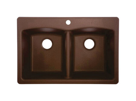 Franke Granite Composite Granite Dual Mount 22 in. W x 33 in. L Double Kitchen Sink Mocha