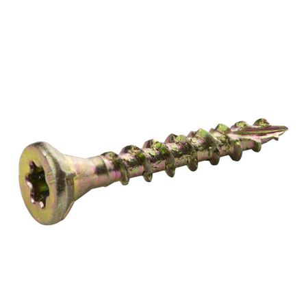 Grip-Rite 1.25 in. L Star Yellow Zinc Coarse Wood Screws 1lb 184 pk 114GCS1