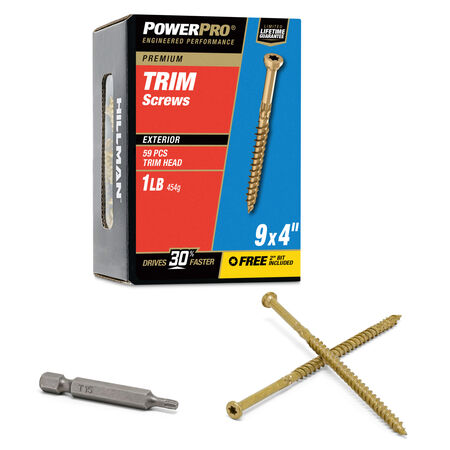 Power Pro® Premium Bronze Exterior Trim Screws (#9 x 4 in.) - 59 pc