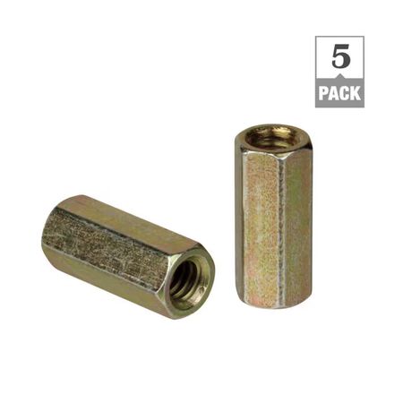 Superstrut 3/8 in. Threaded Rod Coupling - Gold Galvanized Strut Fitting (5 Pack)