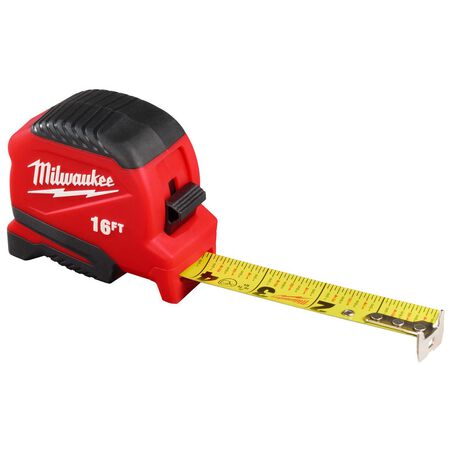 Milwaukee 16 ft. L X 1.92 in. W Compact Tape Measure 1 pk