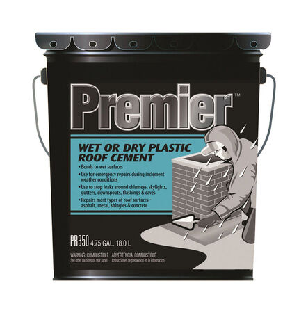 Premier Asphalt Wet/Dry Surface Roof Cement 4.75 gal. Black