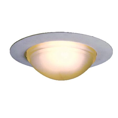 Halo Satin Nickel White 6 in. W Glass Incandescent Shower Lens/Trim