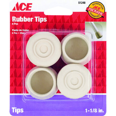 Ace Rubber Leg Tip Off-White Round 1-1/8 in. W 4 pk