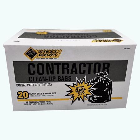 Steel Grip 42 gal No Scent Contractor Bags Twist Tie 20 pk