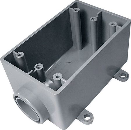 Cantex New and Old Work 18 cu in Rectangle PVC 1 gang Electrical Box Gray