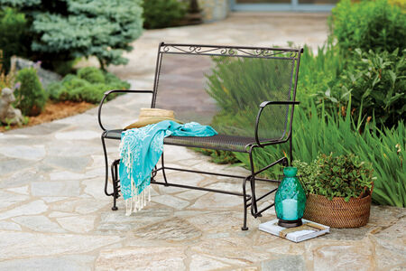 Living Accents Winston Glider Black Steel 26 in. D x 36 in. H x 40 in. W