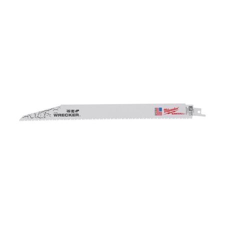 Milwaukee The Wrecker 12 in. Bi-Metal Demolition Reciprocating Saw Blade 7/11 TPI 5 pk