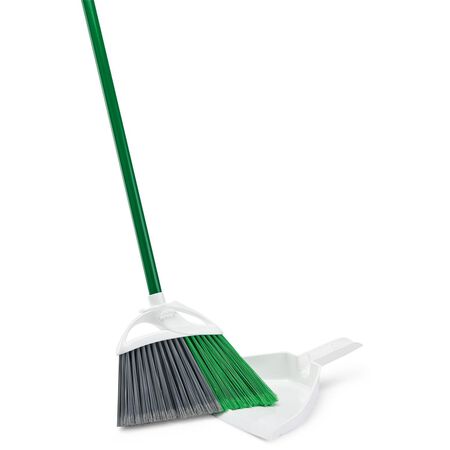 Libman Precision Angle 11 in. W Stiff Recycled Plastic Broom with Dustpan