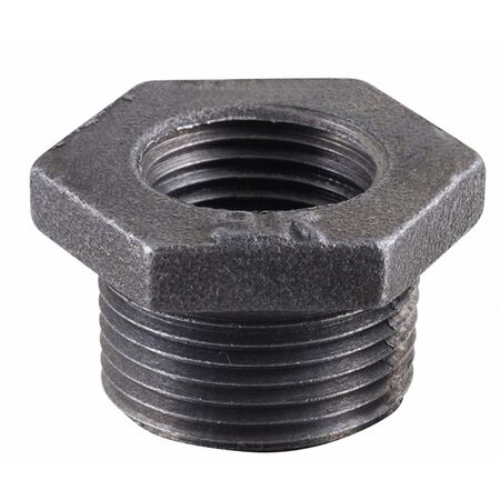 STZ Industries 1/2 in. MIP each X 3/8 in. D FIP Black Malleable Iron Hex Bushing