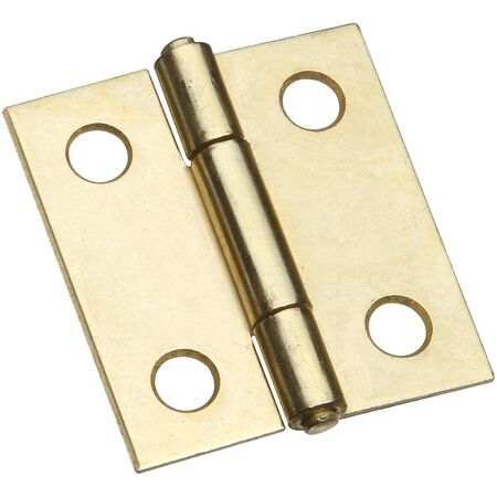 National Hardware 1-3/8 in. L Brass-Plated Door Hinge 2 pk