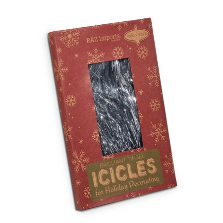 Raz 18.5 in. Boxed Silver Tinsel Strands