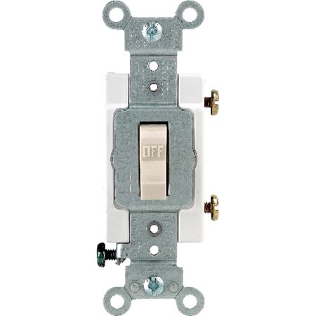 Leviton 20 amps Single Pole Toggle AC Quiet Switch Light Almond 1 pk