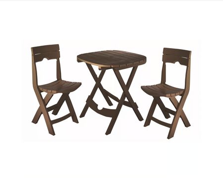 Adams Quik-Fold 3 pc Brown Resin Patio Set