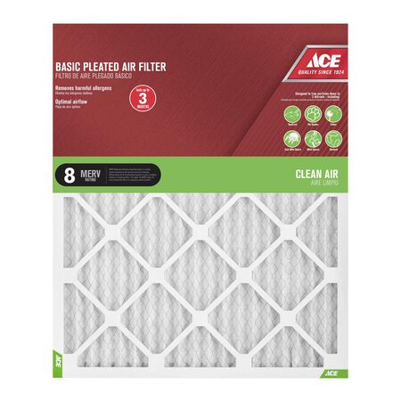 Ace 20 in. W X 24 in. H X 1 in. Synthetic 8 MERV Pleated Air Filter 1 pk