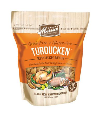 Merrick Turducken Medium All Ages Dog Treats Turkey Duck Chicken 9 oz.