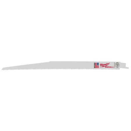 Milwaukee Sawzall 12 in. Bi-Metal Thin Kerf Reciprocating Saw Blade 8/12 TPI 5 pk