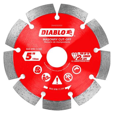 Diablo 5 in. D X 7/8 in. X.087 in. thick Diamond Masonry Cut-Off Disc 1 pk