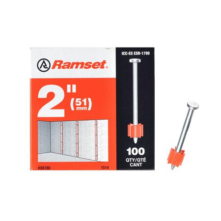Ramset.3 in. D X 1-1/4 in. L Steel Flat Head Drive Pin with Washer 100 pk