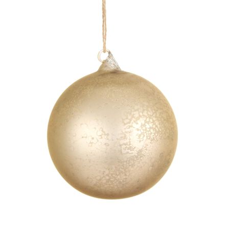 Raz 5 in. Ivory Mercury Finish Ball Ornament