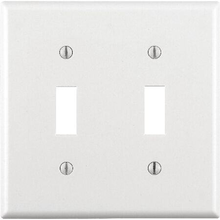Leviton White 2 gang Thermoset Plastic Toggle Wall Plate 1 pk