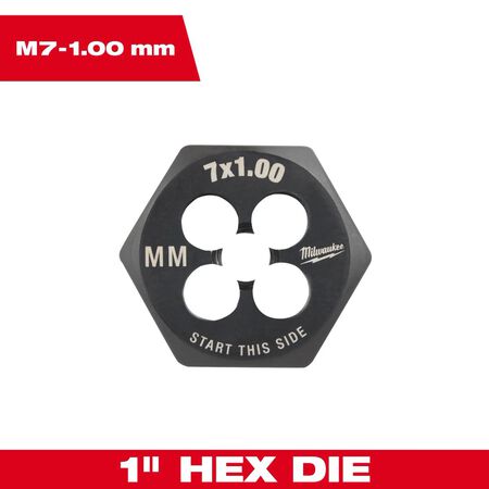 Milwaukee M7-1.00 mm 1 in. Hex Threading Die
