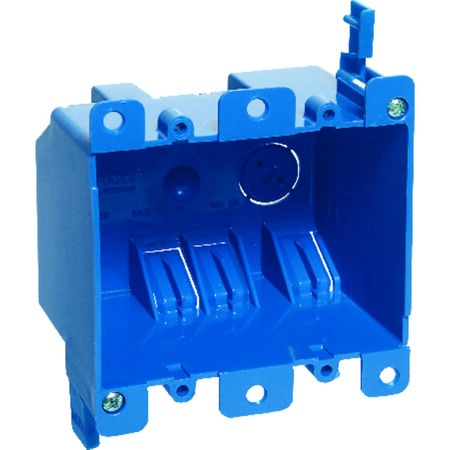 Carlon 25 cu in Rectangle PVC 2 gang Outlet Box Blue