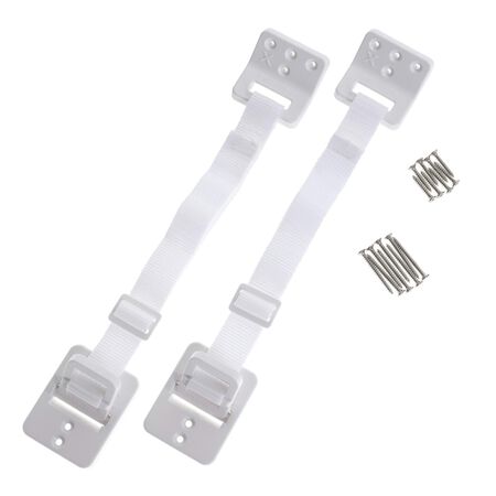 Dreambaby White Plastic Furniture Anchors 2 Pack