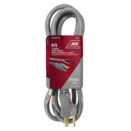 Ace 16/3 SJTW 125 V 8 ft. L Appliance Cord