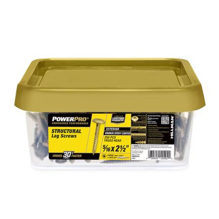 Power Pro 5/16-in x 2-1/2-in Epoxy Exterior Structural wood screws 250 Pieces
