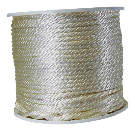 Wellington 3/8 in. Dia. x 500 ft. L Solid Braided Nylon Rope White - Sold by the foot