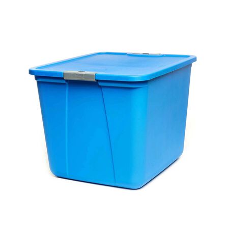 Homz 20 gal Blue Storage Tote 16-1/4 in. H X 18-3/8 in. W X 22 in. D Stackable