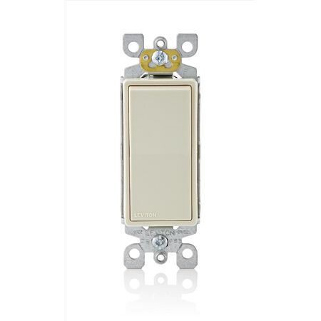 Leviton Decora 15 amps Single Pole Rocker AC Quiet Switch Light Almond 1 pk