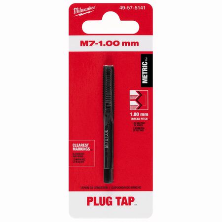 Milwaukee Metric M7x1.0 mm Straight Flute Plug Tap