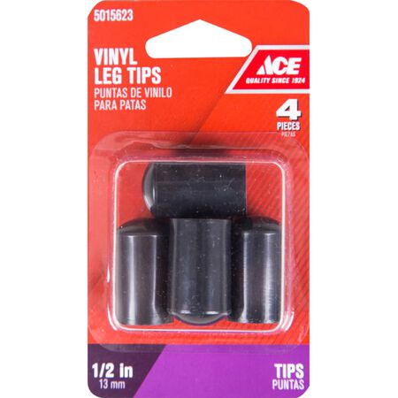 Ace Vinyl Leg Tip Black Round 1/2 in. W 1 pk