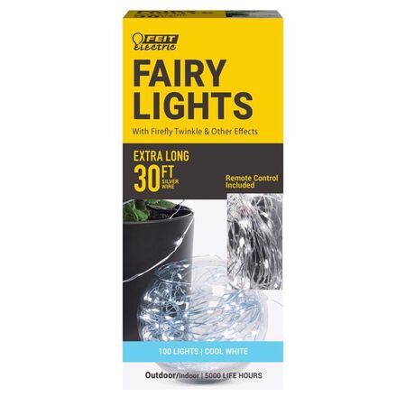 Feit LED Fairy String Lights Cool White 30 ft. 100 lights