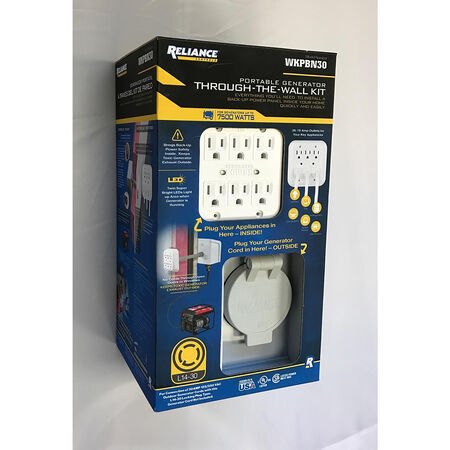 Reliance Controls 30 amps 125 V 6 space 6 circuits Surface Mount Generator Power Transfer Kit