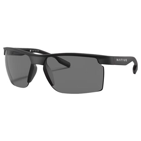 Native Ridge-Runner Crest Sunglasses Men's Matte Black Frame Grey Lens Polarized Blue Light Blocking