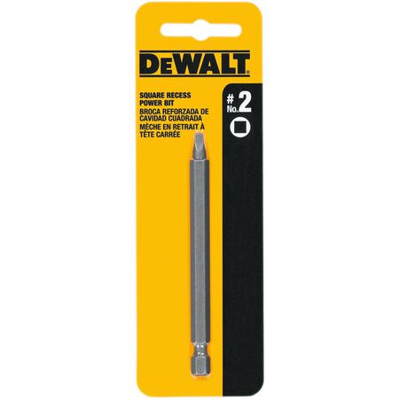 DEWALT Square Recess #2 X 6 in. L Screwdriver Bit Heat-Treated Steel 1 pc
