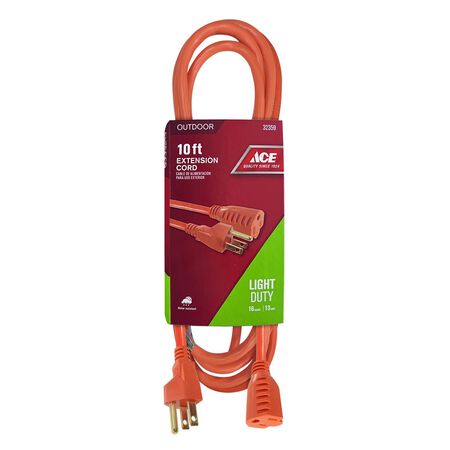 Ace Indoor or Outdoor 10 ft. L Orange Extension Cord 16/3 SJTW