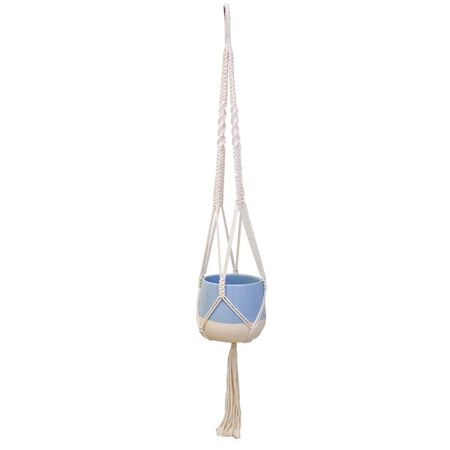 Trendspot Macrame 4.7in. H x 5.7in. W x 5.7in. D x 5.5in. D Ceramic Planter Aqua