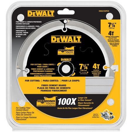 DEWALT 7-1/4 in. D X 5/8 in. Diamond Fiber Cement Blade 4 teeth 1 pk