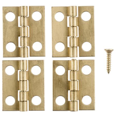 Ace 5/8 in. W X 3/4 in. L Polished Brass Brass Narrow Hinge 4 pk